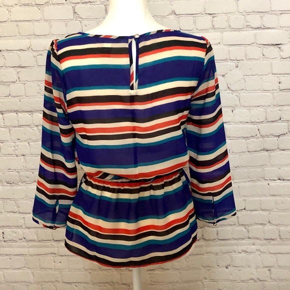 Banana Republic Striped 3/4 Sleeve Top, sz XS - Picture 2 of 3